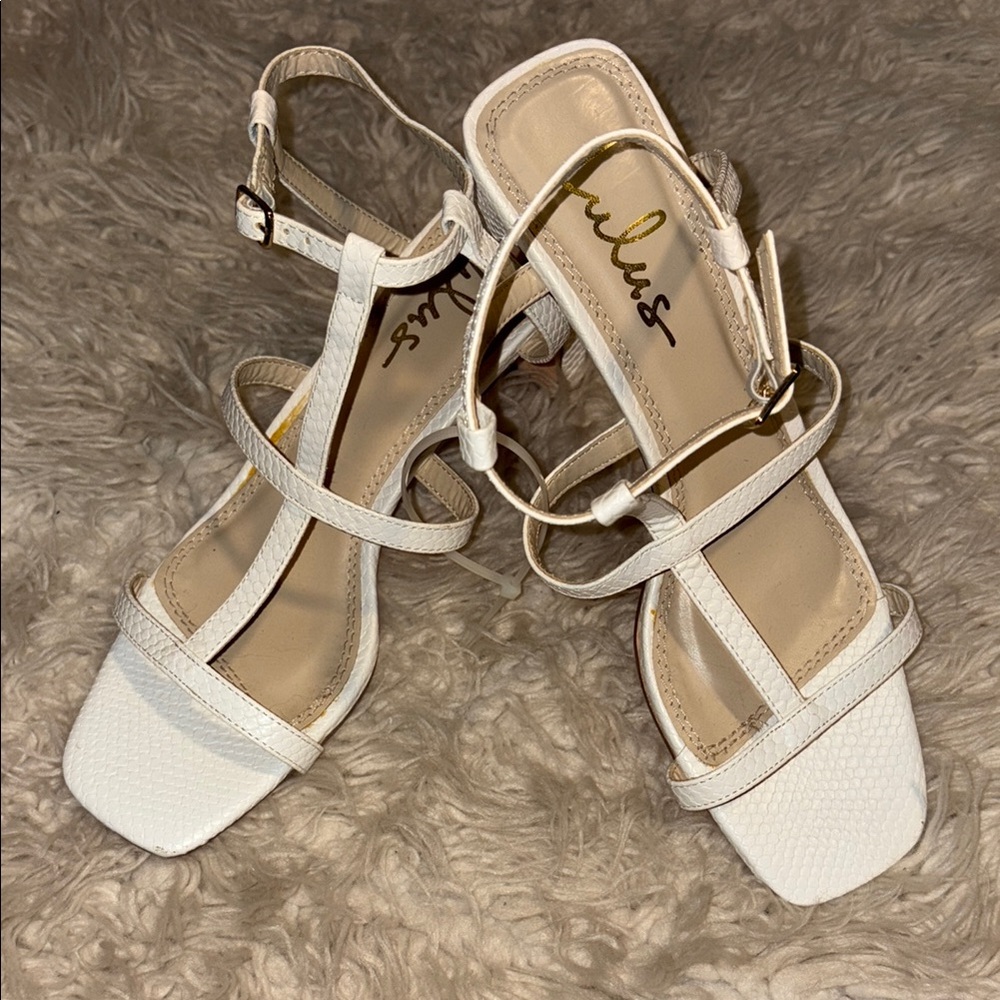 Lulu's Cream Strappy Heels